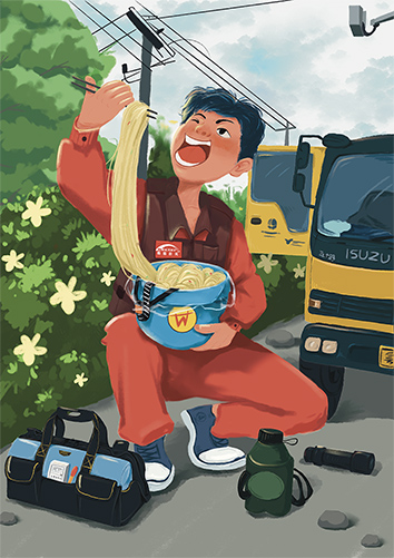 第一怪：吃面沒(méi)碗頭盔代.jpg
